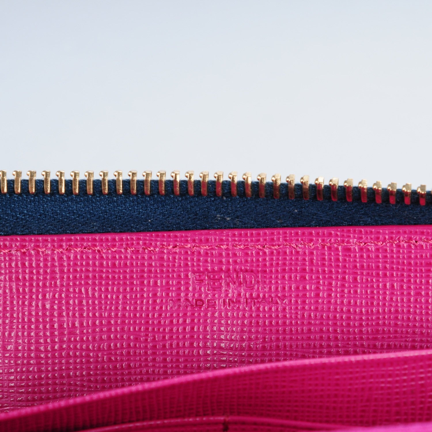 Fendi Vitello Elite Fendi Roma Simply Zip Around Wallet Cobalt Multicolor 6 of 8