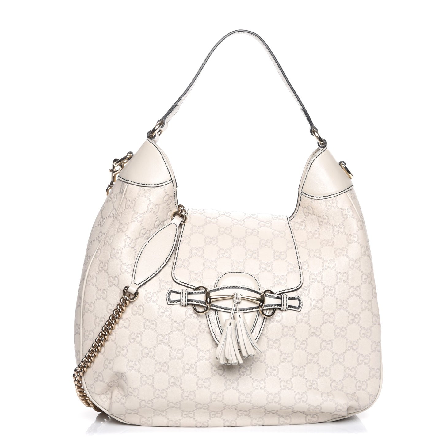 Guccissima Signature Medium Emily Hobo Mystic White
