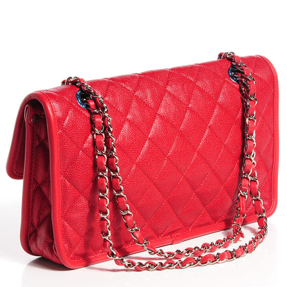 Chanel Caviar French Riviera Large Flap Red 3 of 12