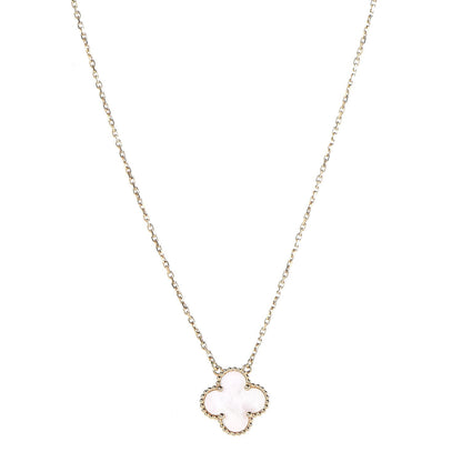 Van Cleef & Arpels 18K Yellow Gold Mother of Pearl Vintage Alhambra Pendant Necklace 1 of 6