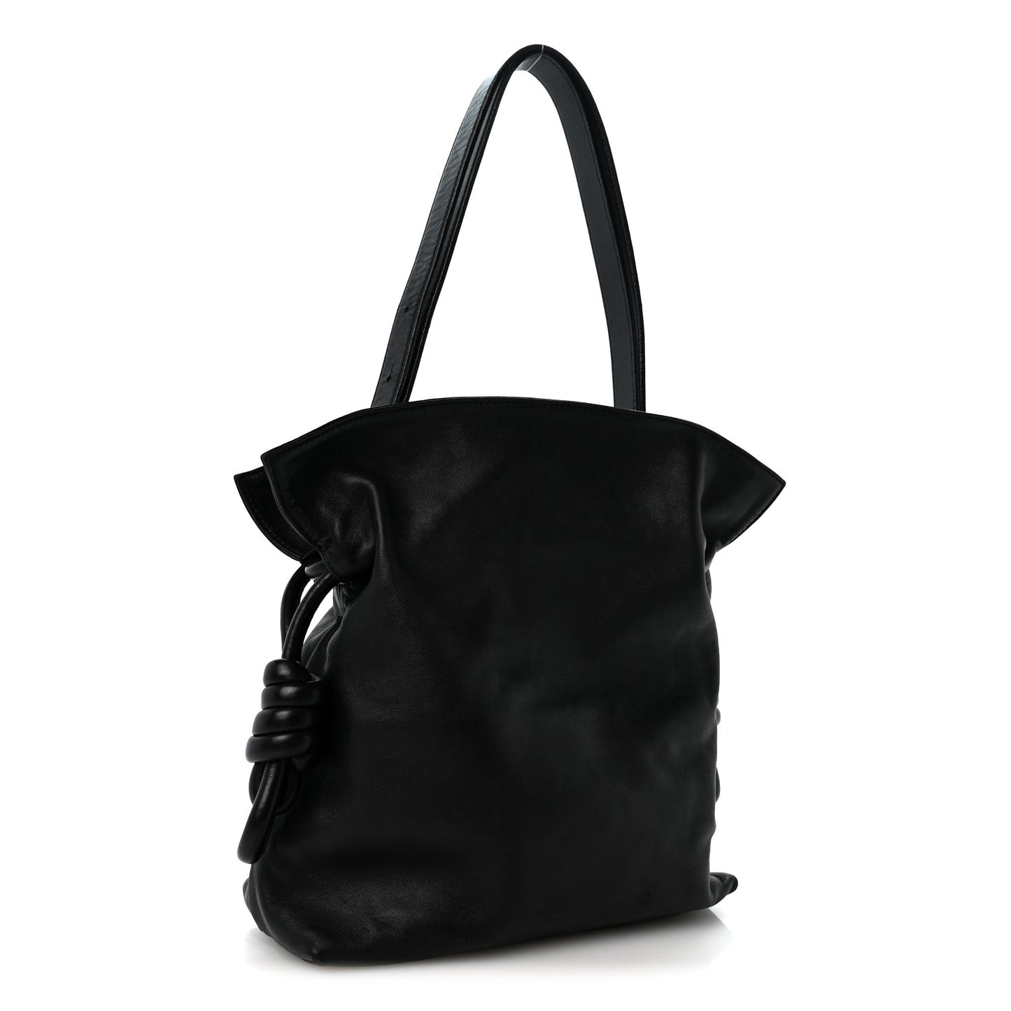 Calfskin Flamenco Knot Bag Black