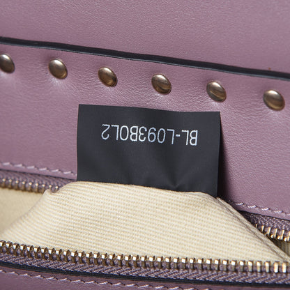 Valentino Garavani Calfskin Rockstud Single Handle Flap Bag Dark Mauve 8 of 9