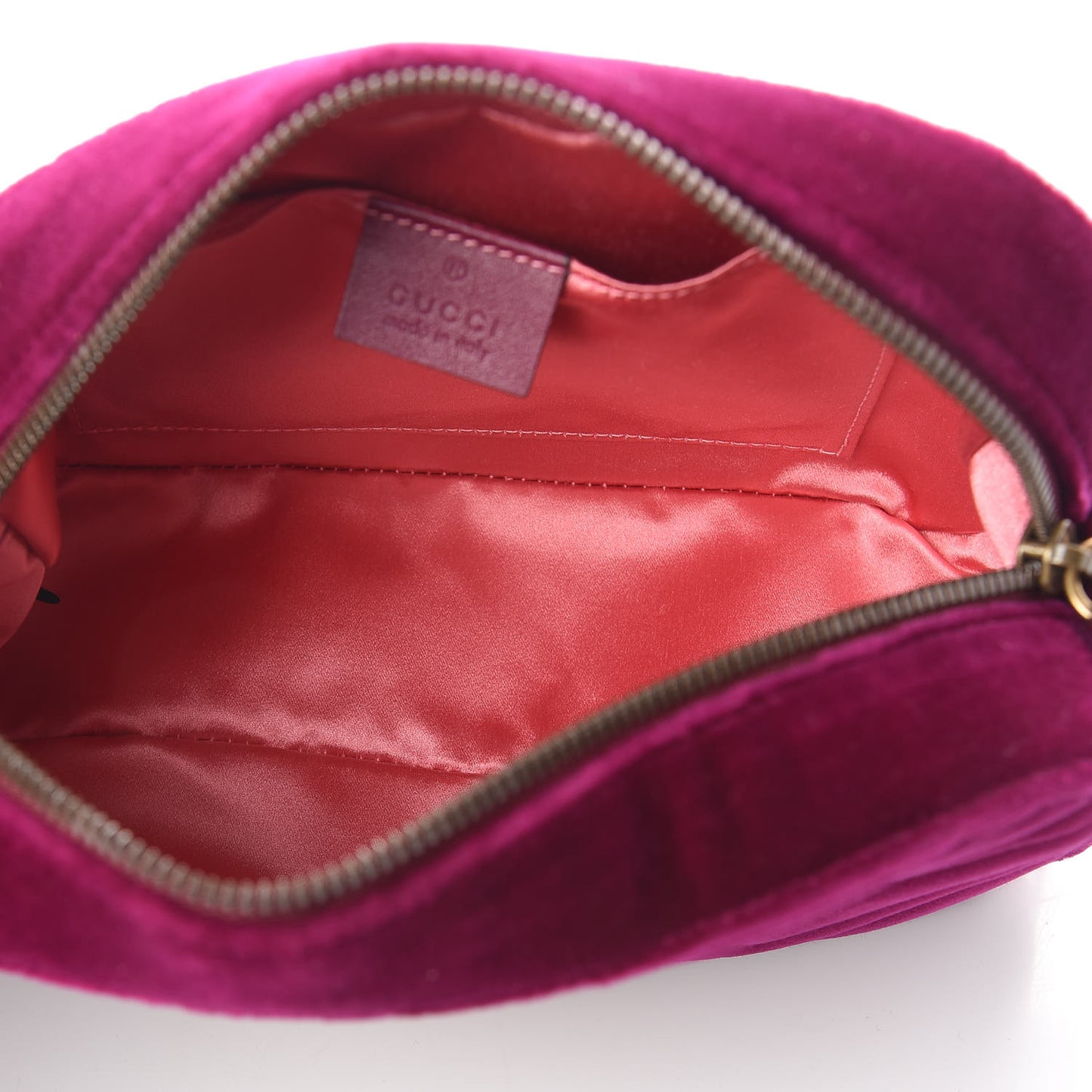 Velvet Matelasse Small GG Marmont Chain Shoulder Bag Fuchsia Violet Cyclamen