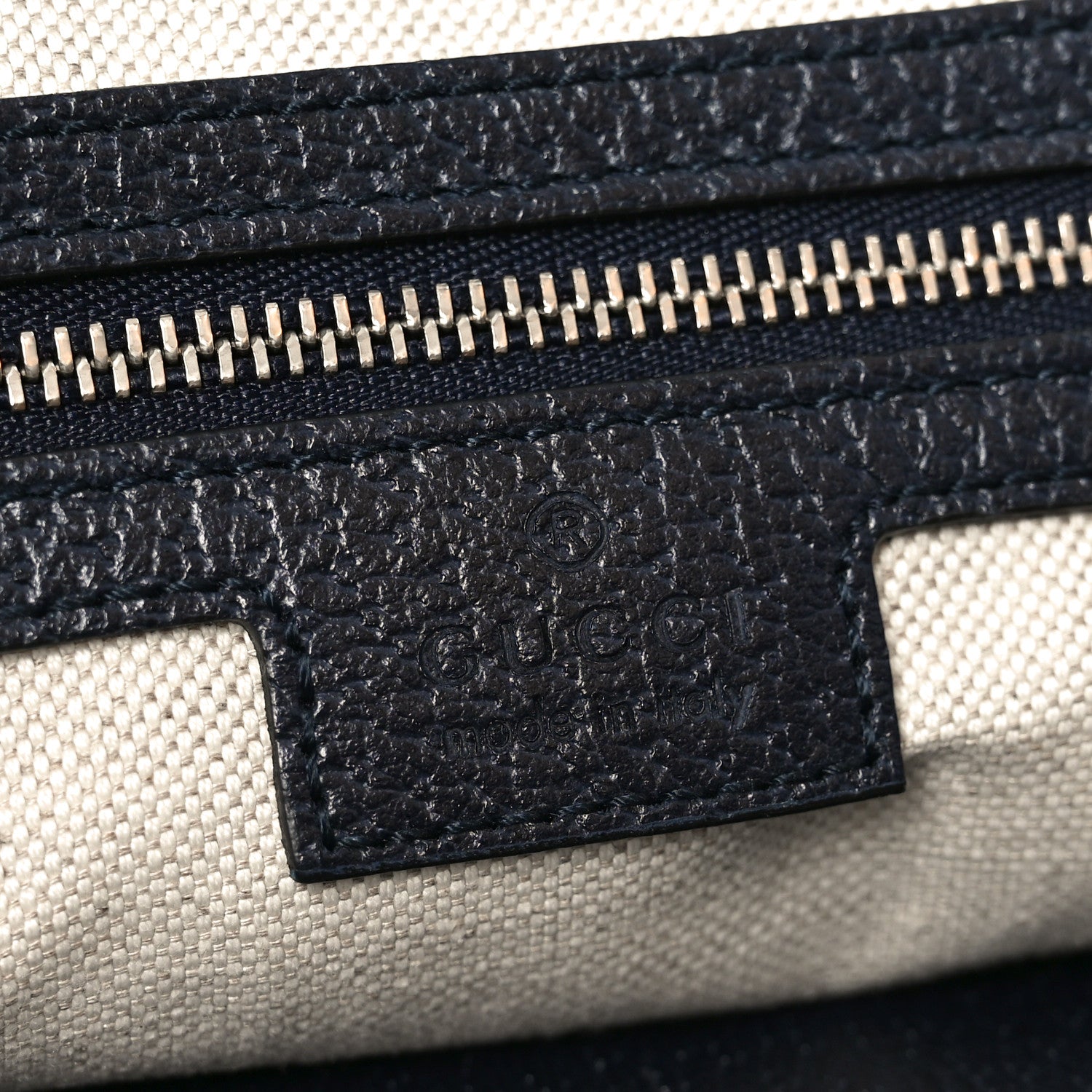 Gucci GG Supreme Monogram Textured Calfskin Web Medium Ophidia Shopping Tote Beige Blue 6 of 10