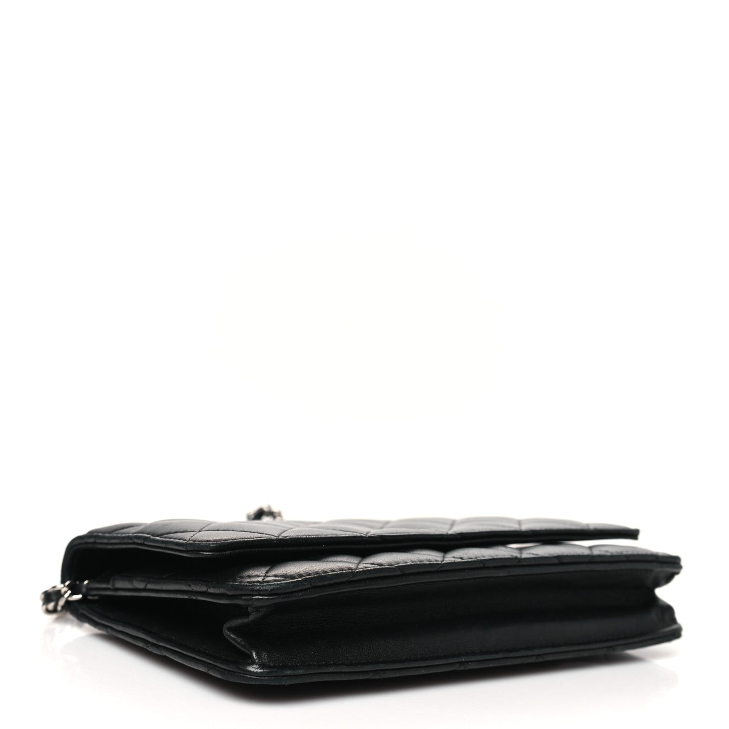 Lambskin Quilted Wallet On Chain WOC Black