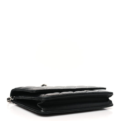 Chanel Lambskin Quilted Wallet On Chain WOC Black 4 of 12