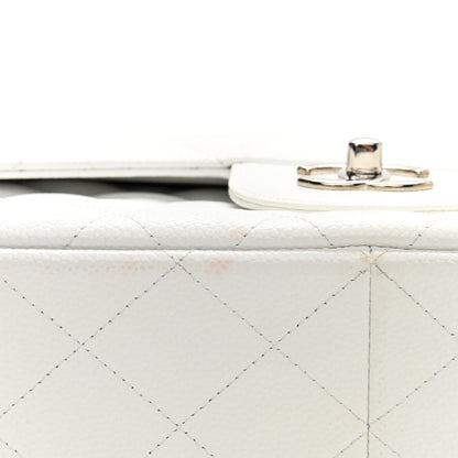 Chanel Caviar Quilted Jumbo Double Flap White 13 of 14