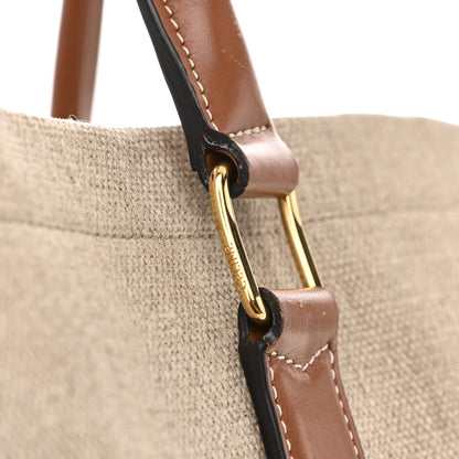 Celine Canvas Calfskin Paris Horizontal Cabas Tan 11 of 14
