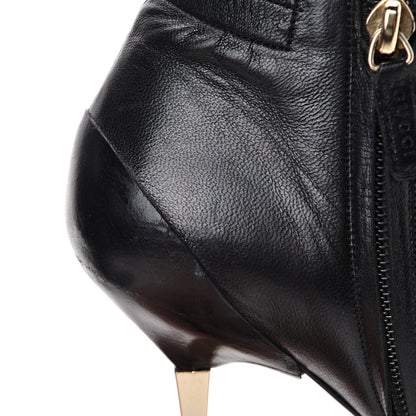 Gucci Calfskin Zip Ankle Boots 7 Black 12 of 14