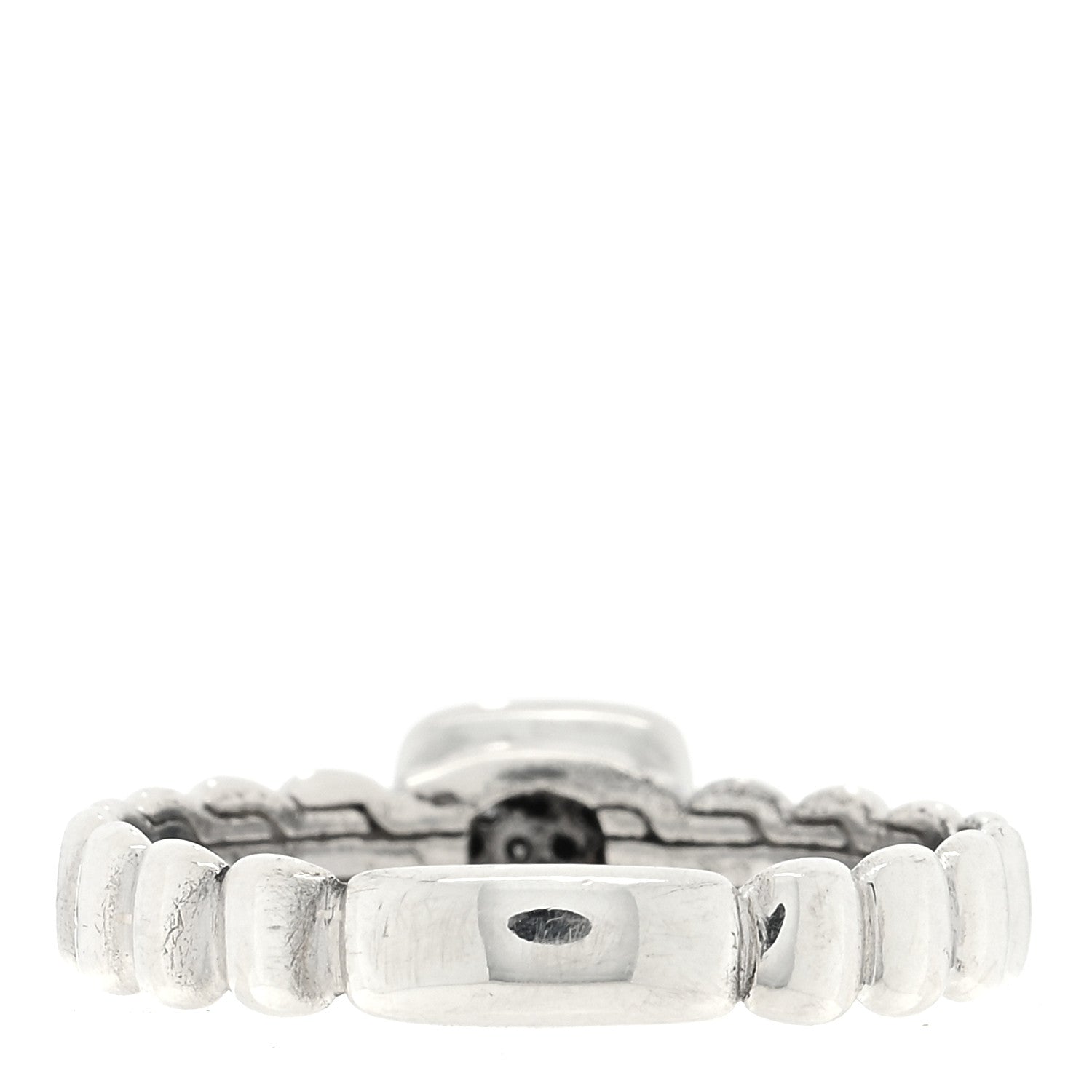 John Hardy Sterling Silver Diamond Bedeg Station Ring 53 6.5 3 of 4