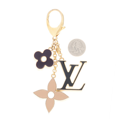 Louis Vuitton Metal Enamel Fleur De Monogram Bag Charm Dore 2 of 4