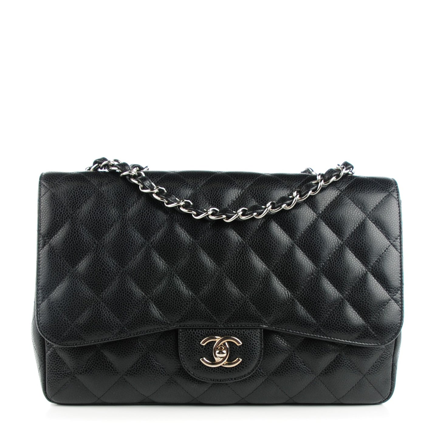 Caviar Quilted Jumbo Single Flap Black