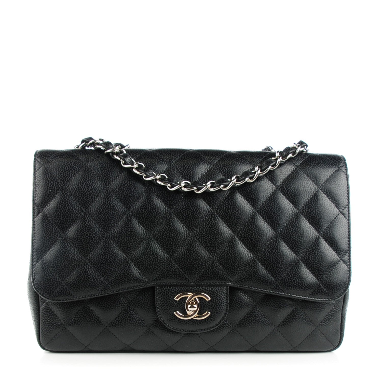 Chanel Caviar Quilted Jumbo Single Flap Black 1 of 7