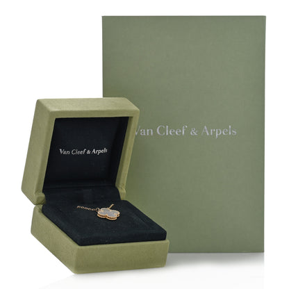 Van Cleef & Arpels 18K Yellow Gold Mother of Pearl Vintage Alhambra Pendant Necklace 5 of 5