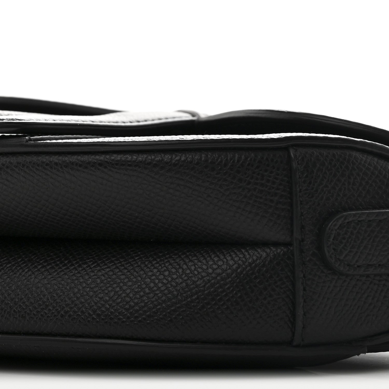 Christian Dior Grained Calfskin Mini Saddle Bag With Strap Black 10 of 11