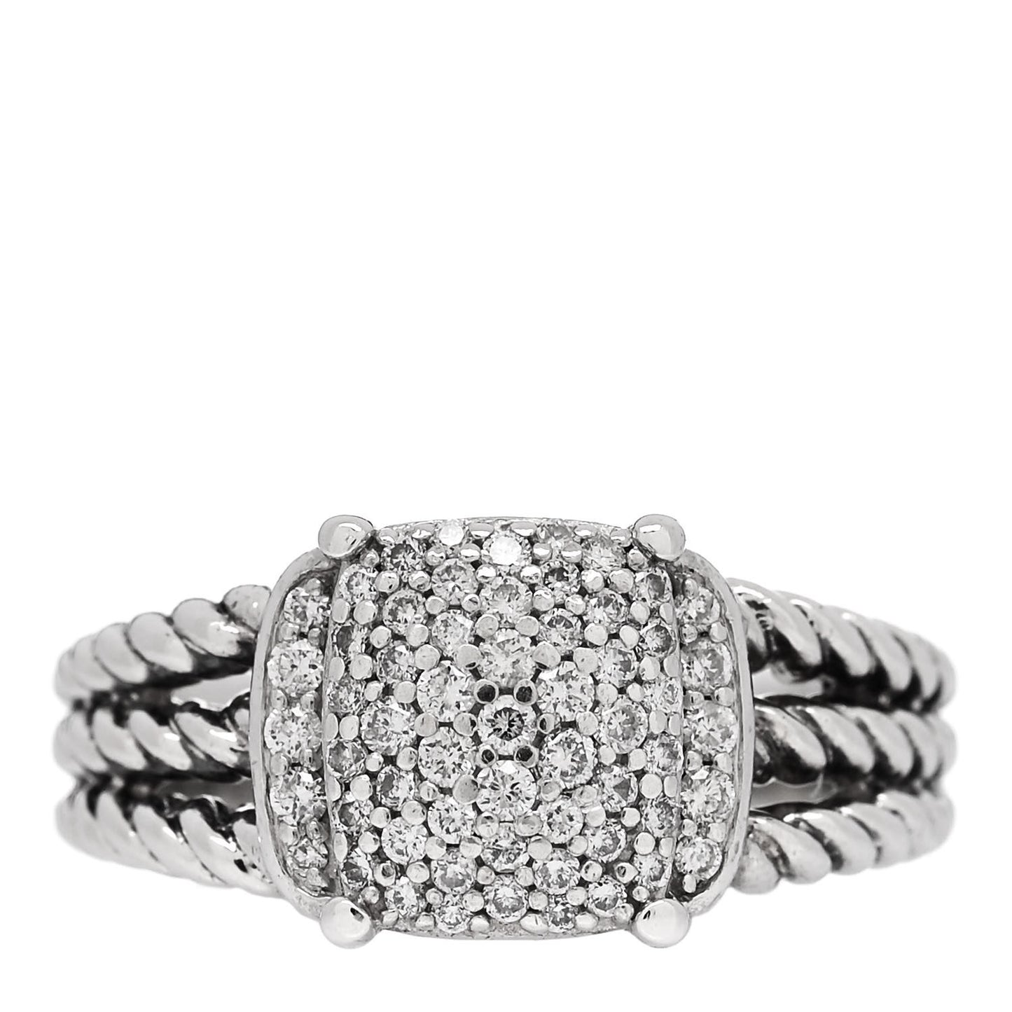 Sterling Silver Diamond 10mm Petite Wheaton Ring 54 6.75