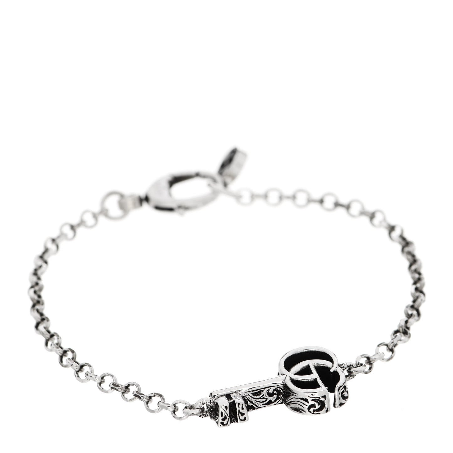 Sterling Silver Double G Key Bracelet