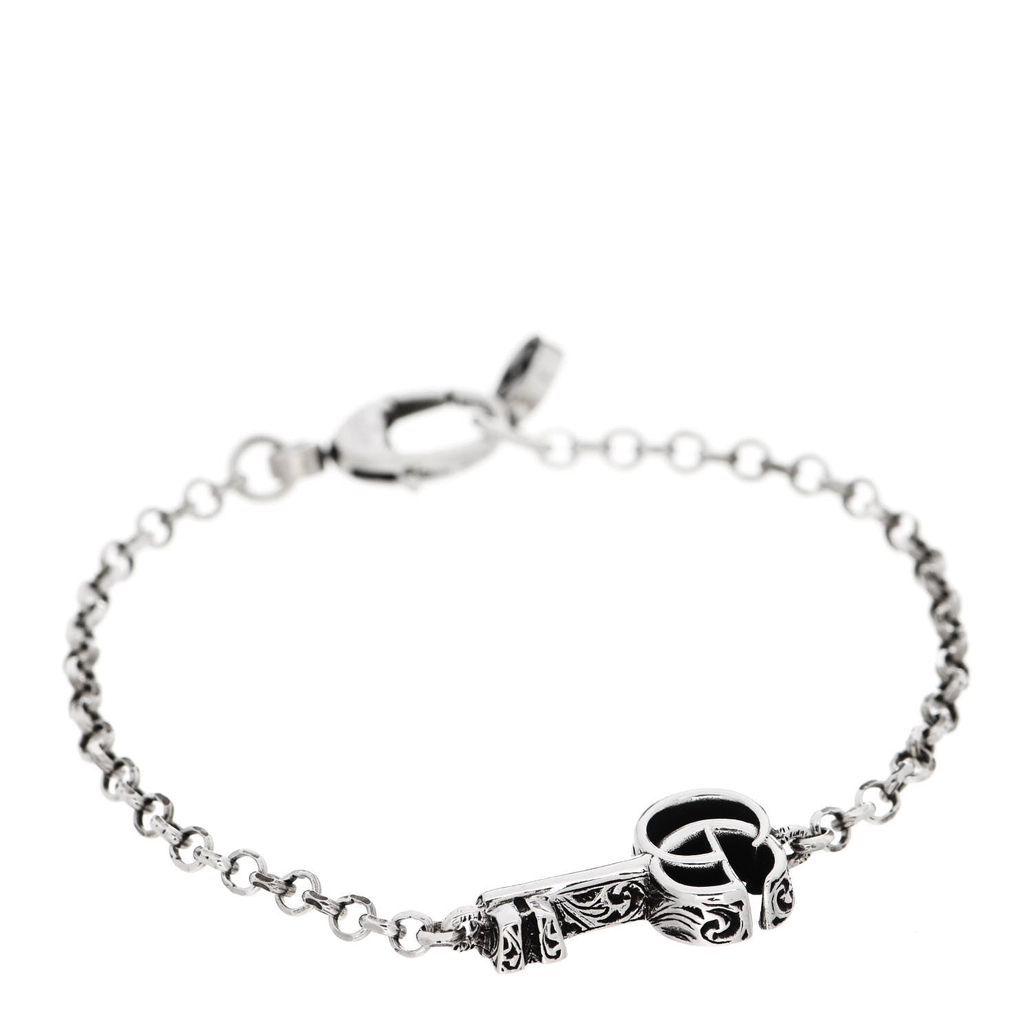 Gucci Sterling Silver Double G Key Bracelet 1 of 5