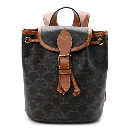 Celine Triomphe Canvas Calfskin Mini Folco Backpack Tan 1 of 9
