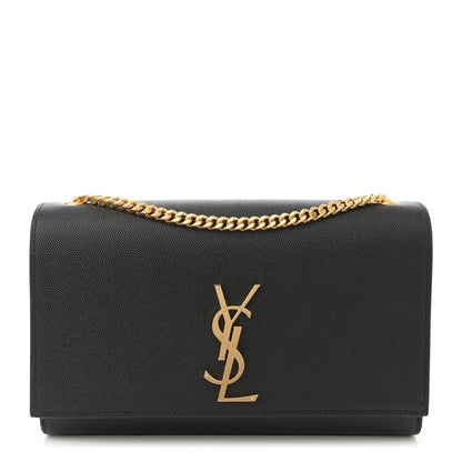 Saint Laurent Grain De Poudre Medium Classic Monogram Kate Satchel Black 1 of 12