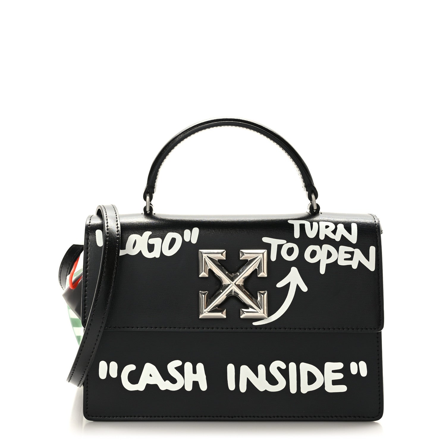Off-White Calfskin Cash Jitney 1.4 Shoulder Bag Black 10 of 10