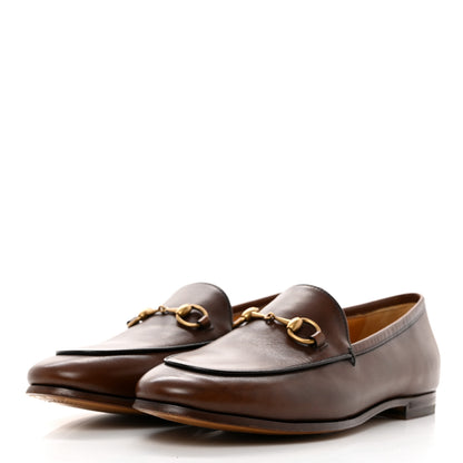 Gucci Calfskin Womens Jordaan Loafers 37.5 Fondente Brown 3 of 9