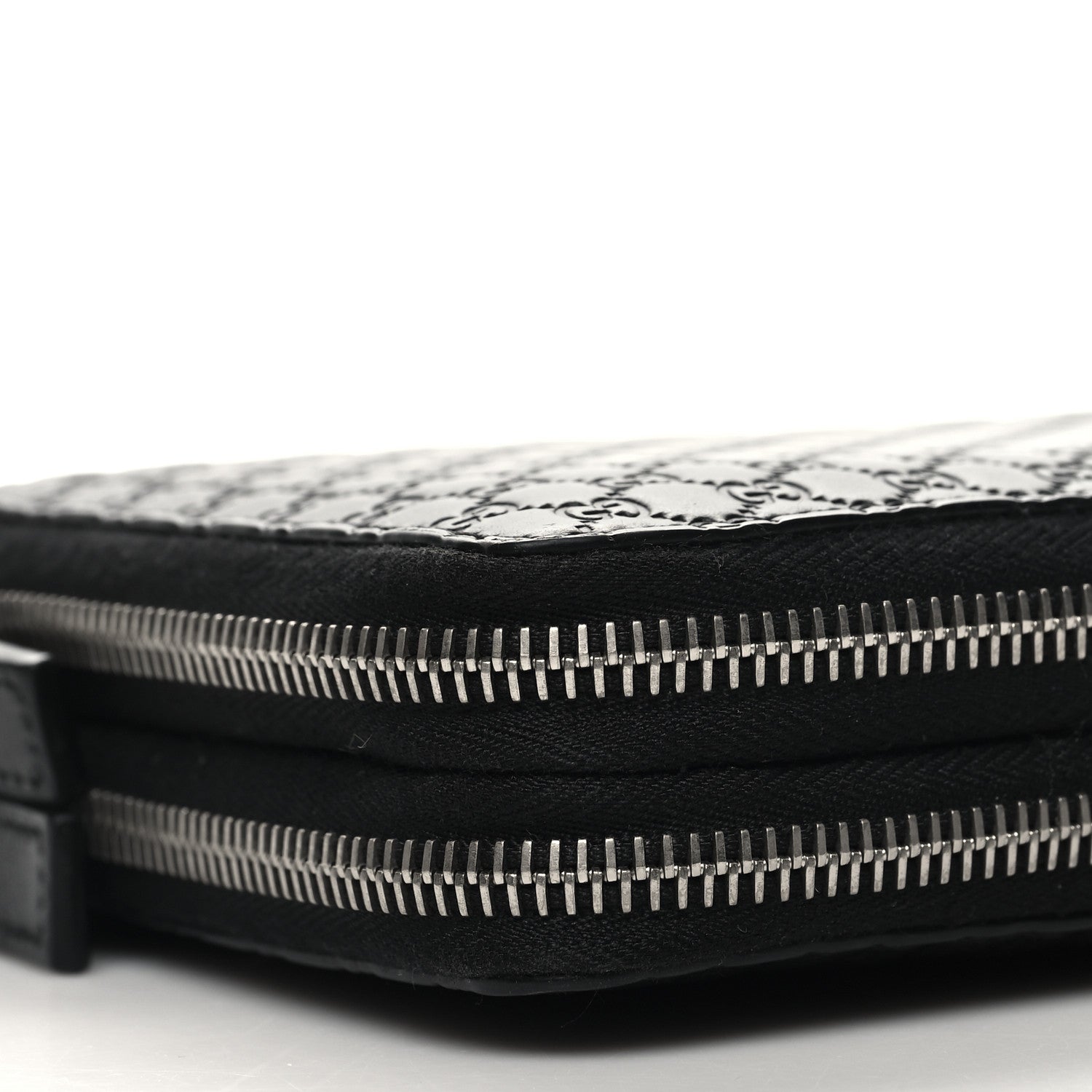 Gucci Microguccissima Zip Around Top Handle Travel Wallet Black 10 of 12