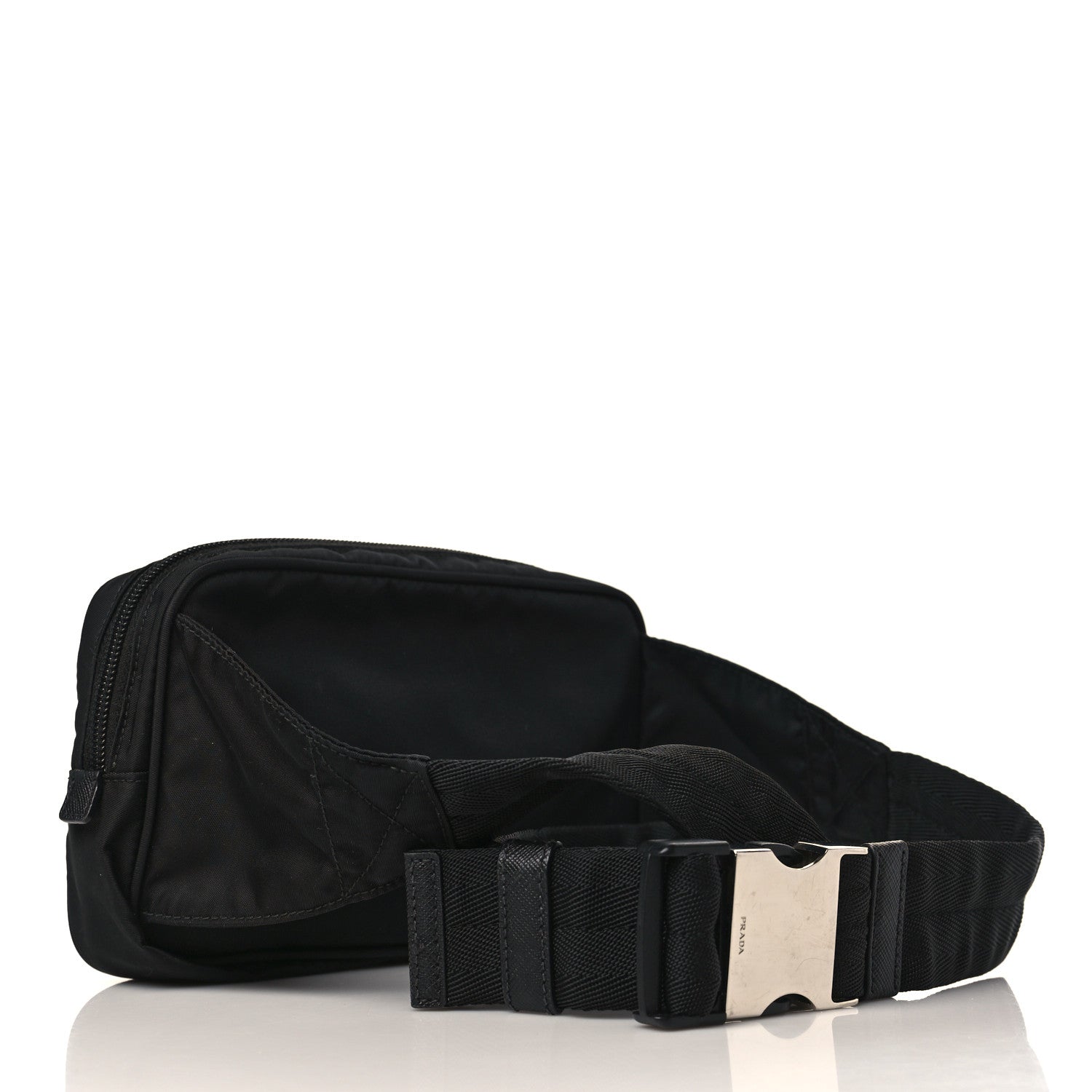 Prada Tessuto Nylon Saffiano Belt Bag Black 3 of 9