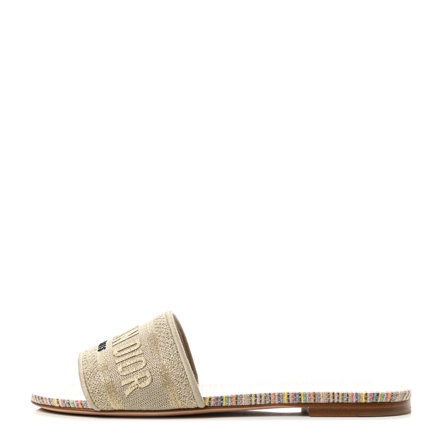 Christian Dior Lurex Romance Embroidered Dway Mules Slide Sandals 37 Metal Multicolor 1 of 8