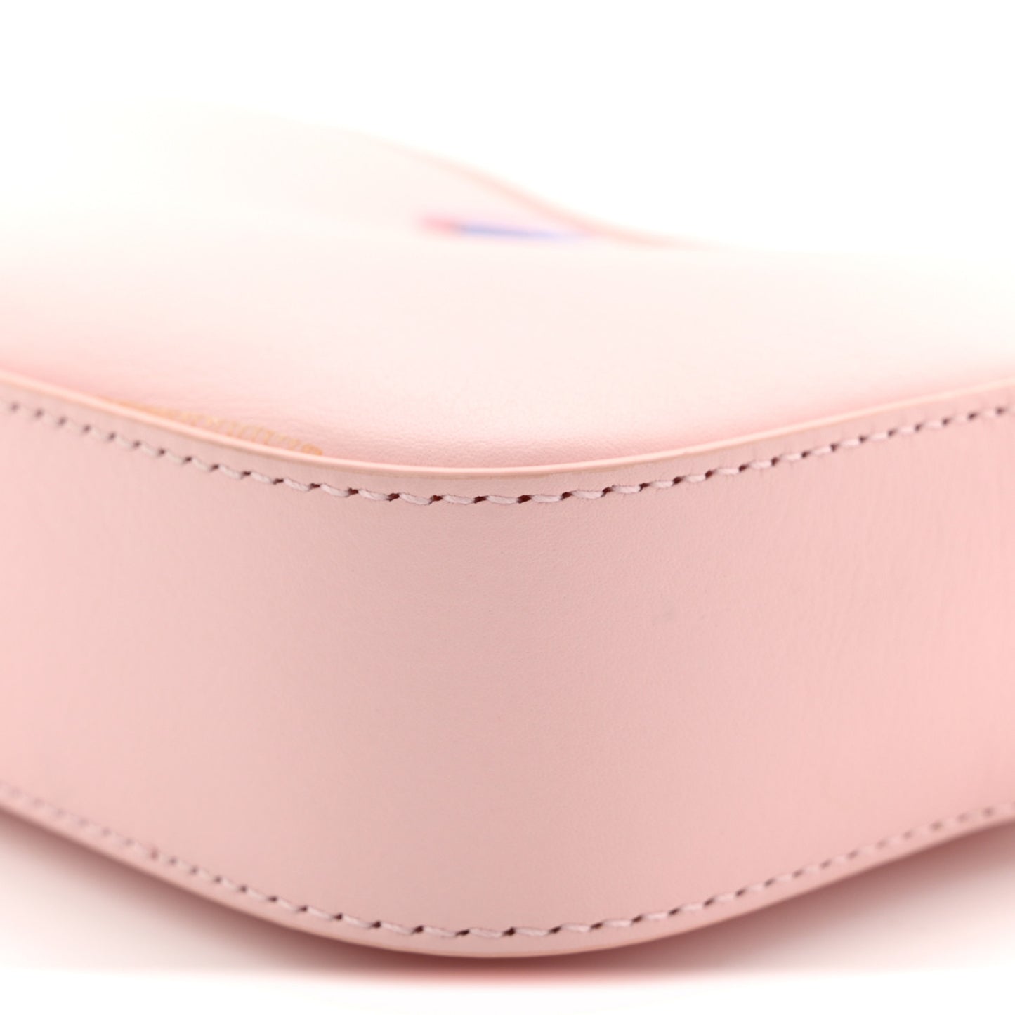 Dollar Calfskin Enamel Super Mini GG Marmont Chain Shoulder Bag Light Pink Blue