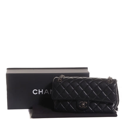 Chanel Shiny Lambskin Quilted Medium Burgundy Rocks Flap Black 9 of 9