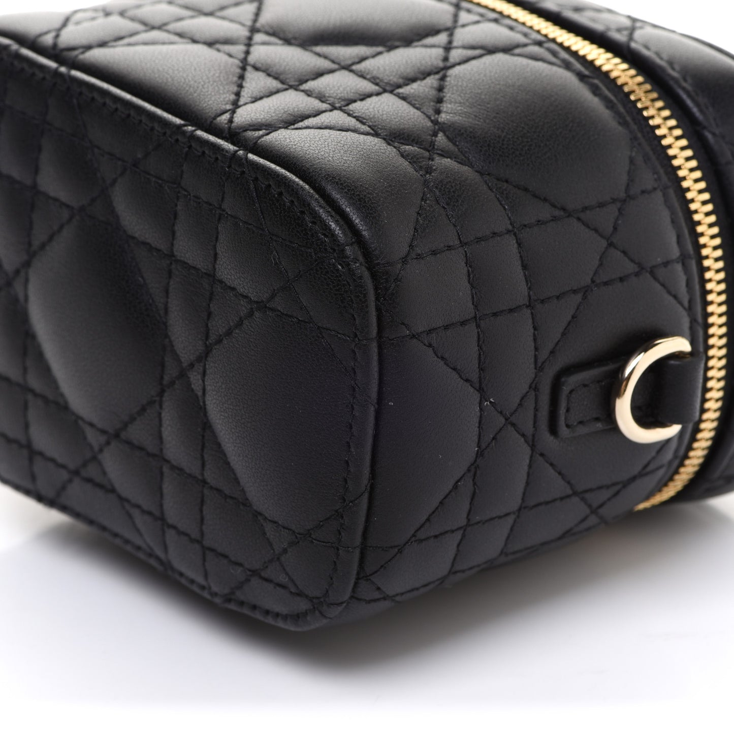 Lambskin Cannage Micro Lady Dior Vanity Case Black