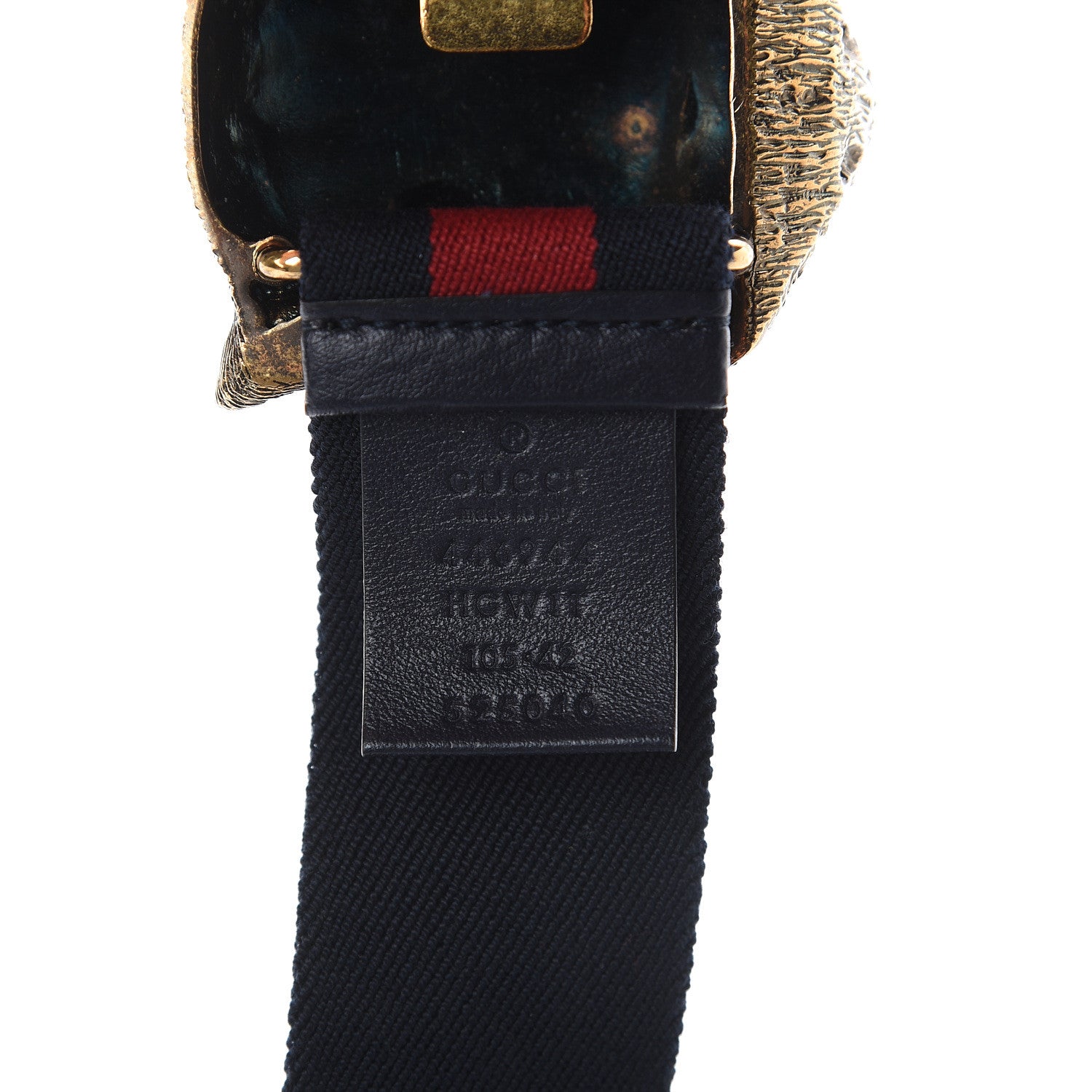 Gucci Web Feline Buckle Belt 105 42 Blue Red 3 of 3