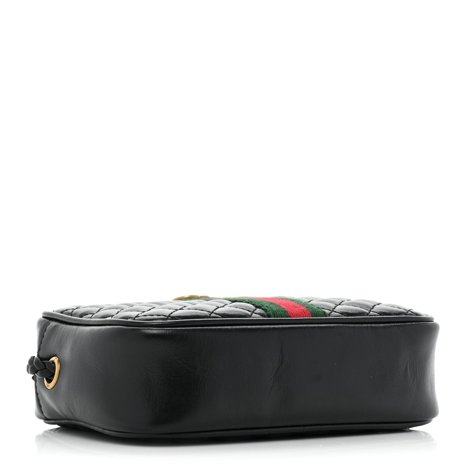 Gucci Calfskin Trapuntata Web Mini GG Shoulder Bag Black 4 of 10
