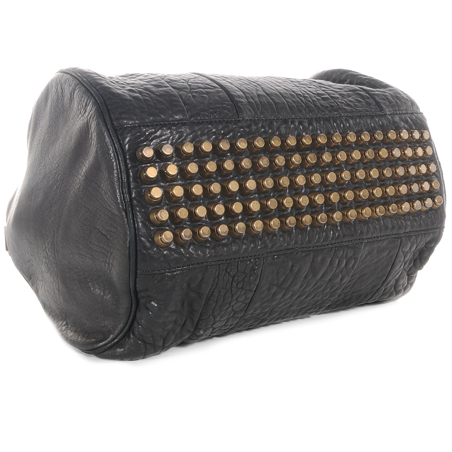 Pebbled Lambskin Rocco Black Antique Brass Hardware