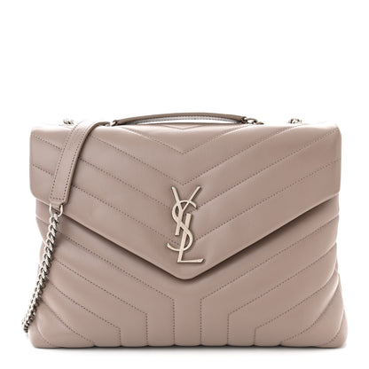 Saint Laurent Calfskin Y Quilted Monogram Medium Loulou Chain Satchel Mink 1 of 10