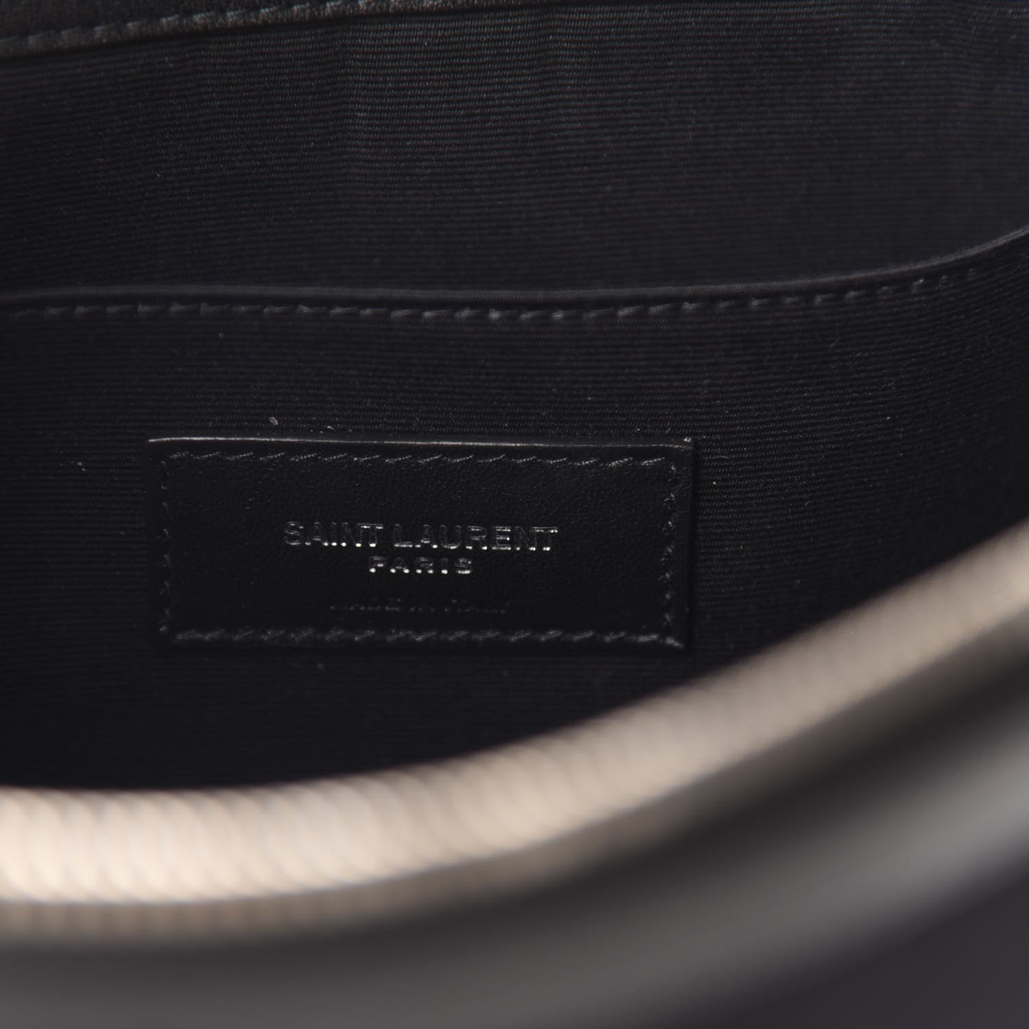 Saint Laurent Linen Canvas Rive Gouche Zipped Pouch Black 7 of 8