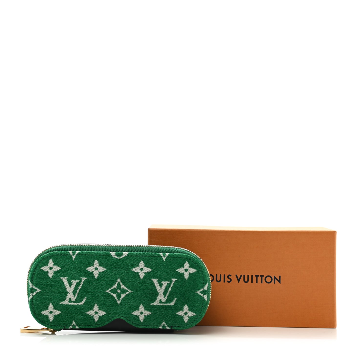 Jacquard Velvet Monogram LV Match Sunglasses Case GM Vert