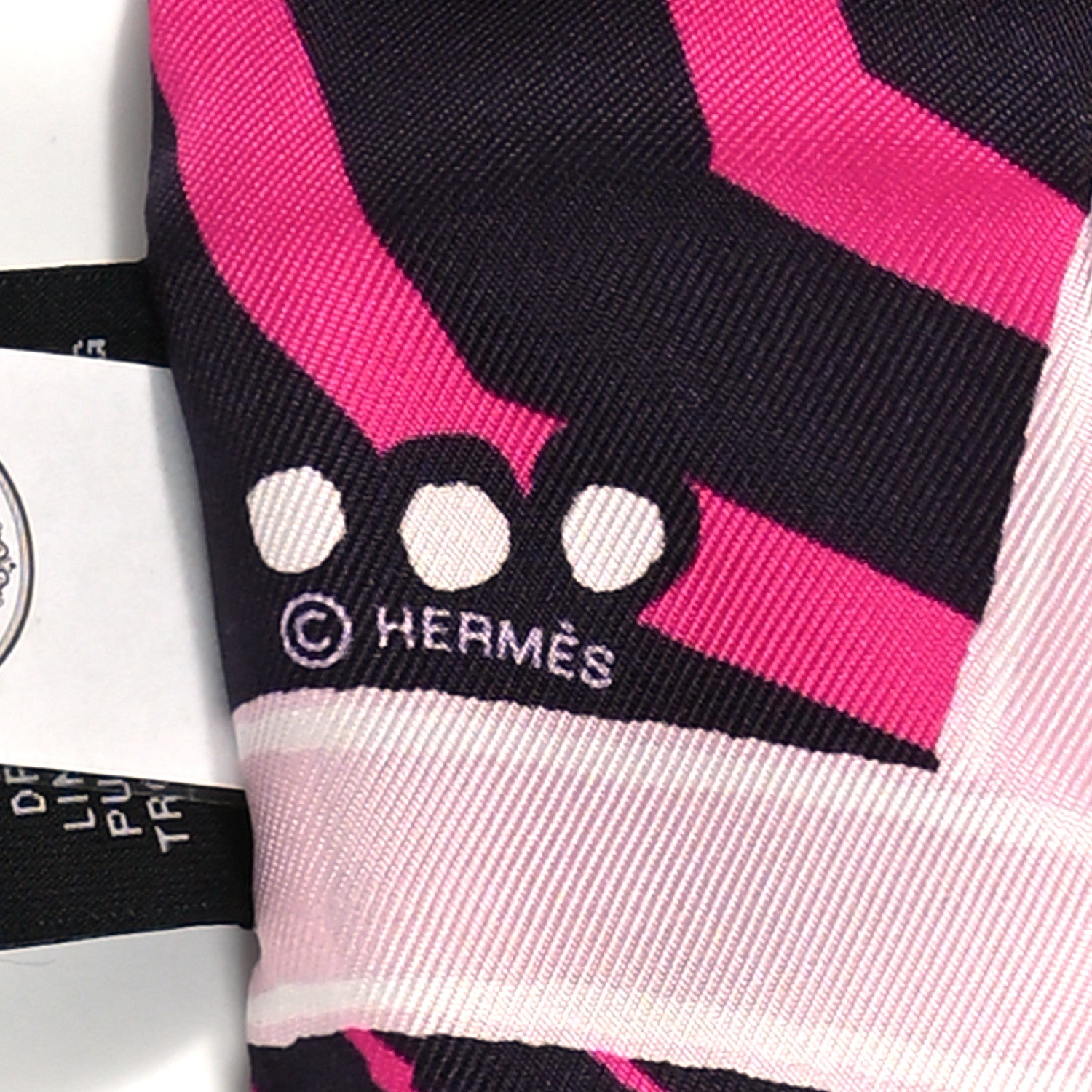 Hermes Silk Jeu de Soie Uniforme Twilly Rose Vif Black Rose 4 of 4