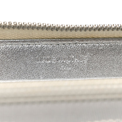 Chanel Metallic Lambskin Quilted Large Gusset Zip Around Wallet Silver 7 of 10