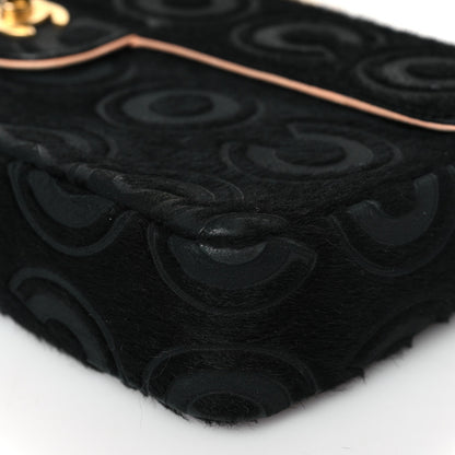 Chanel Pony Hair CocoDouble East West Flap Black Rose 8 of 9