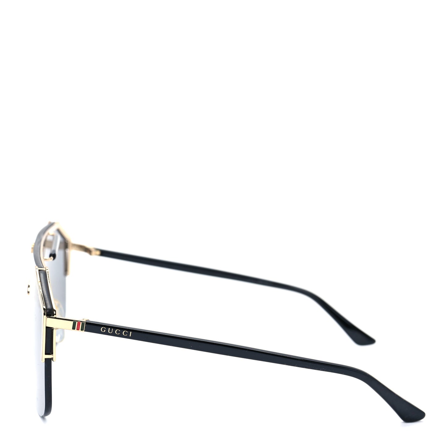 Metal Rimless Square Sunglasses GG0291S Black Gold