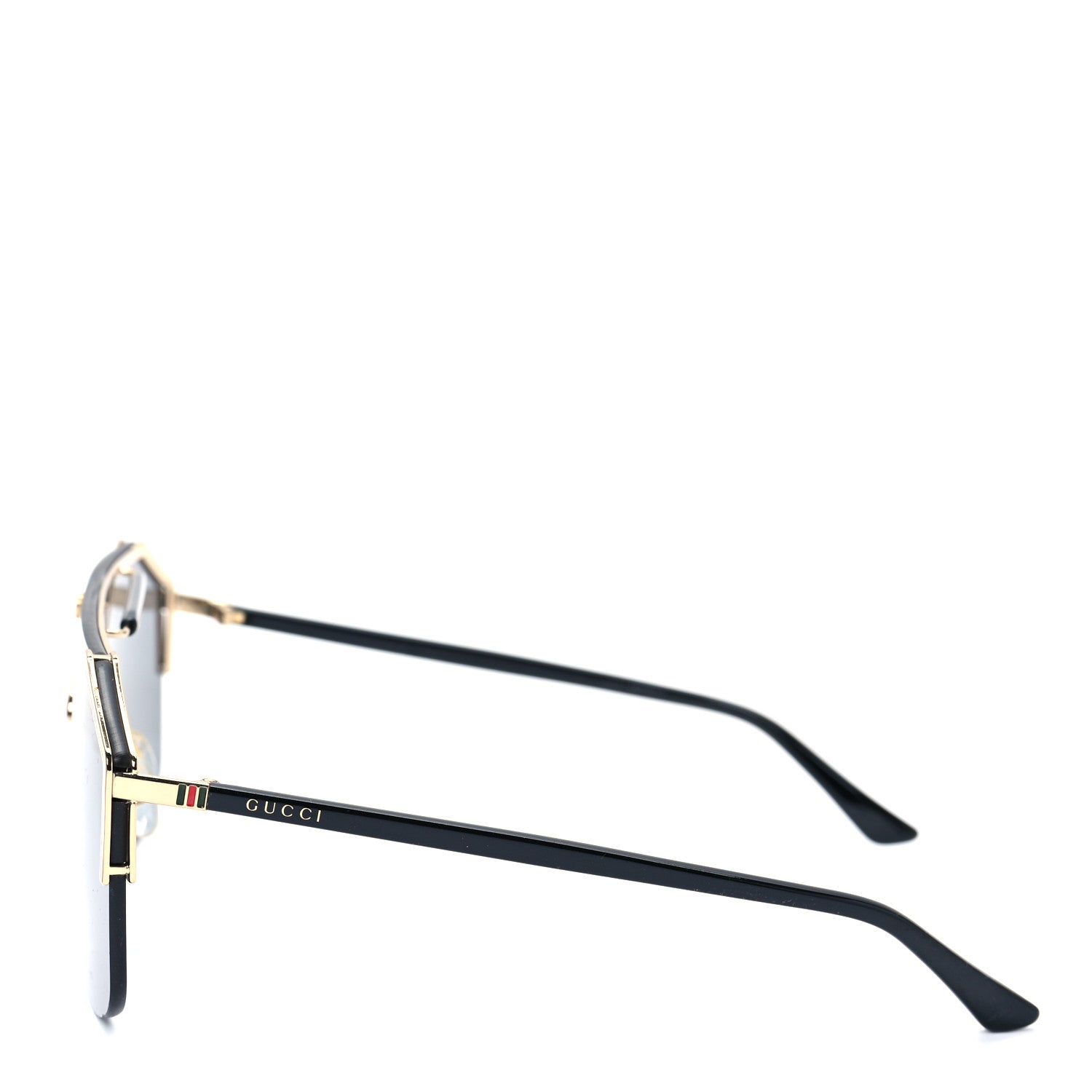 Gucci Metal Rimless Square Sunglasses GG0291S Black Gold 3 of 7