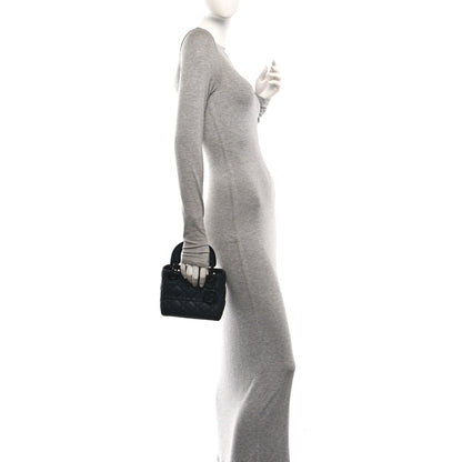 Christian Dior Ultra Matte Calfskin Cannage Mini Lady Dior Black 2 of 10