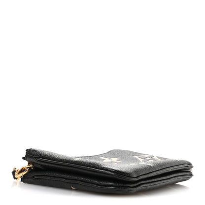 Louis Vuitton Empreinte Monogram Giant Double Zip Pochette Black Cream 4 of 10