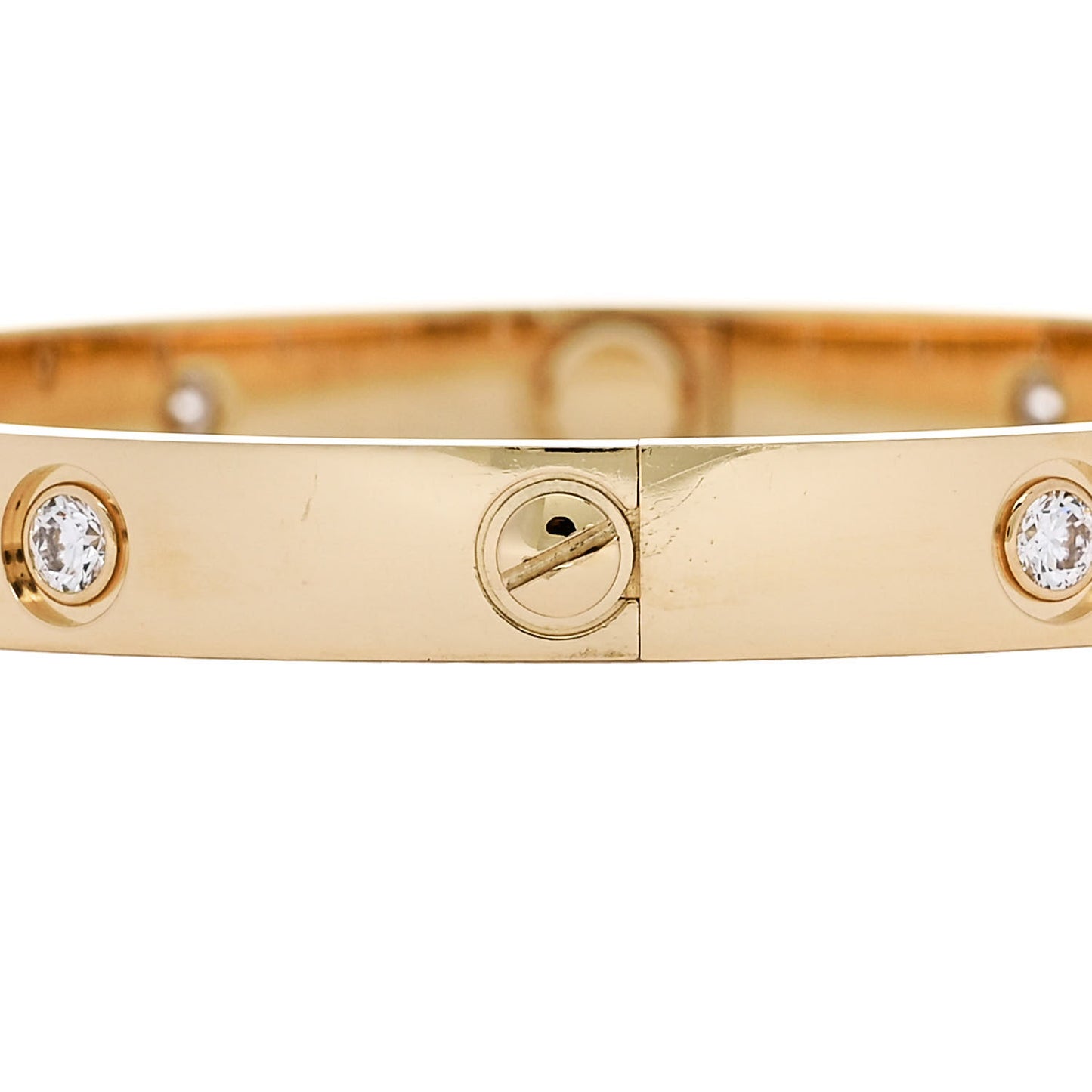 18K Yellow Gold 10 Diamond LOVE Bracelet 17