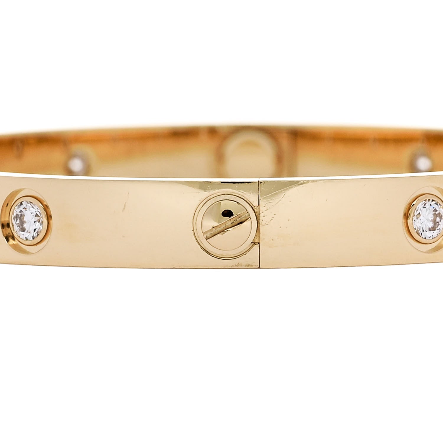Cartier 18K Yellow Gold 10 Diamond LOVE Bracelet 17 5 of 10