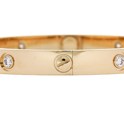 Cartier 18K Yellow Gold 10 Diamond LOVE Bracelet 17 5 of 10