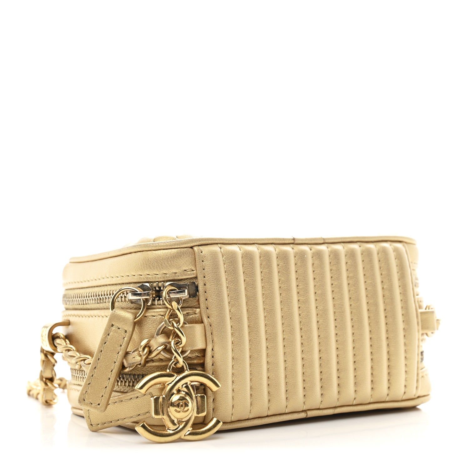 Chanel Metallic Lambskin Mini Coco Boy Camera Case Gold 4 of 12