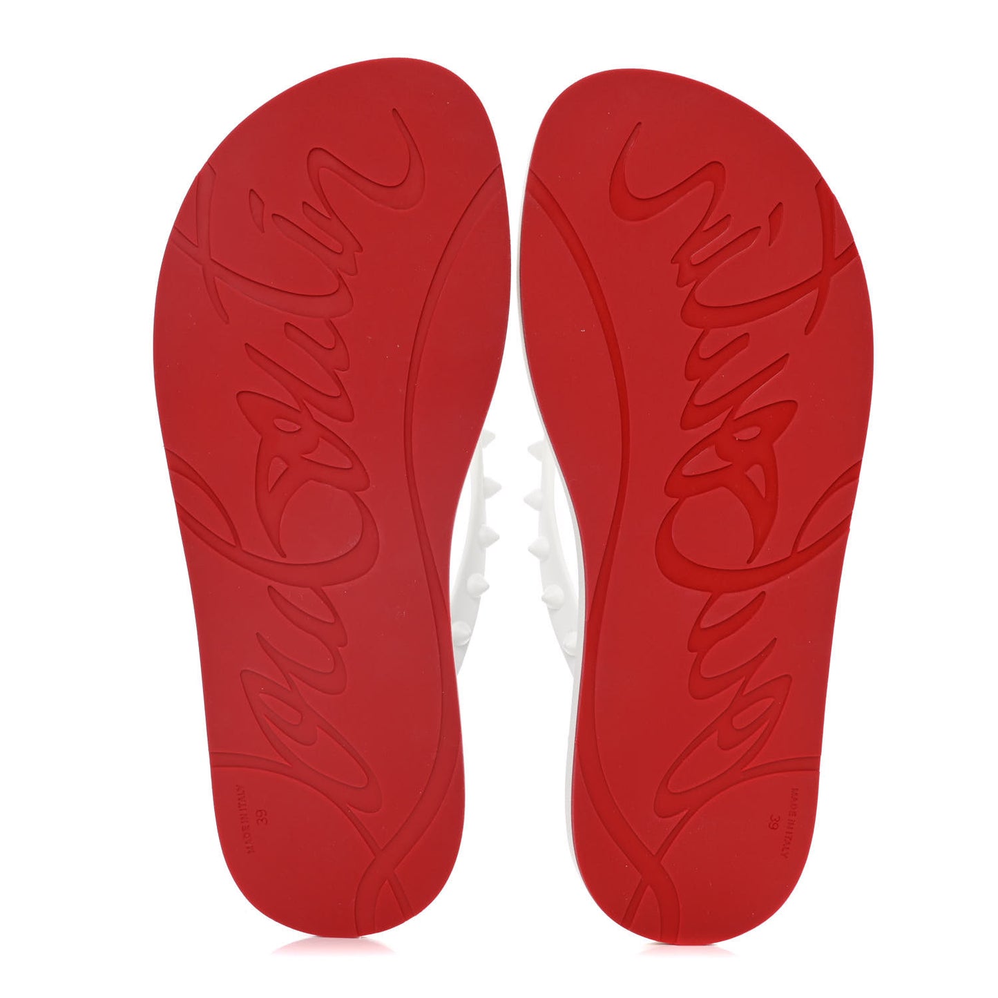 Rubber Spike Loubi Donna Flip Flop 39 White